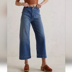 Anthropologie Blue Wide Leg Jeans